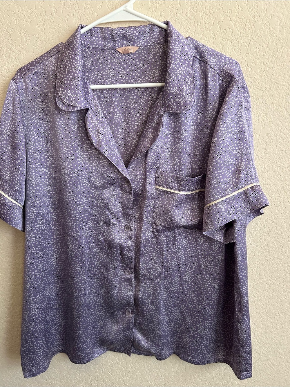 Eberjey Silk Lavender Short Sleeve Pajama Set